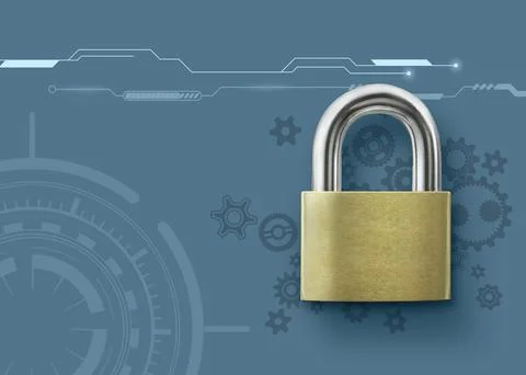 Cyber technology security, network protection background design Stock Photos