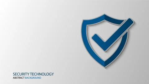Cyber technology security, Shield on empty screen, netwok protection Stock Illustration