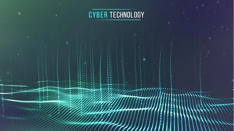 Cyber technology vector illustration. Technology cloud world. Networked systems Stock Illustration