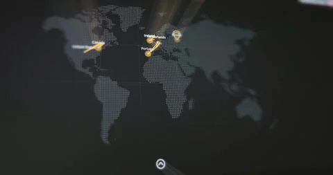 Cyber terrorism displayed on digital world map Stock Footage 321752351