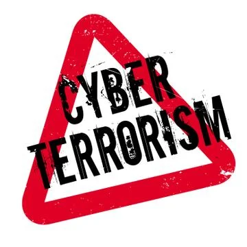 Cyber Terrorism rubber stamp Illustrazione stock