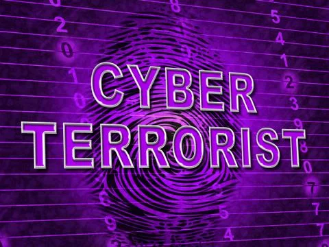 Cyber Terrorist Extremism Hacking Alert 3d Illustration Illustrazione stock