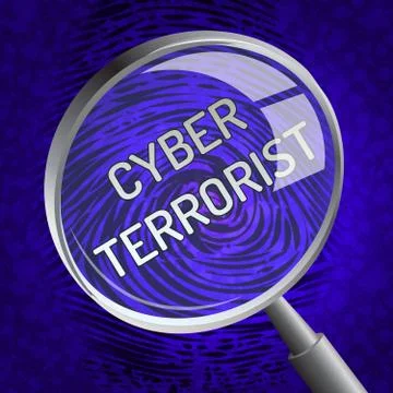 Cyber Terrorist Extremism Hacking Alert 3d Rendering Stock Illustration