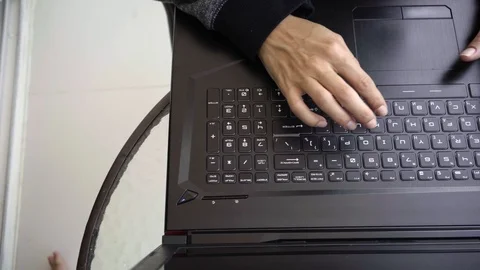 Cyber terrorist hacking at night, cyber attack, internet, connection, technology Stock Footage 103304045