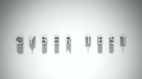 Cyber test 3D title animation with shadows on a white background Stock Footage 297457566