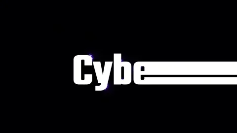 “Cyber” text appears with glitch distortion and electric current effects Stock Footage 323450024