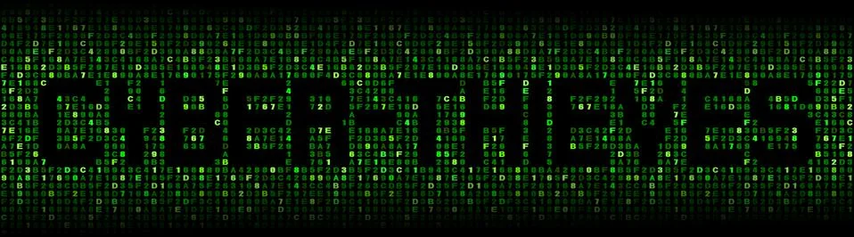 Cyber thieves text on hex code illustration 스톡 일러스트