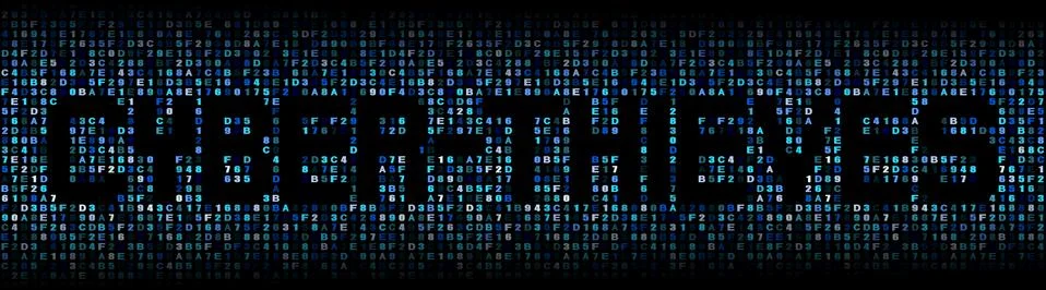 Cyber thieves text on hex code illustration Stock-Illustration