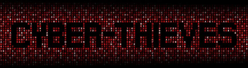 Cyber thieves text on hex code illustration Stock-Illustration