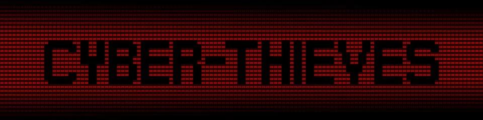 Cyber Thieves text on red laptops background illustration 스톡 일러스트