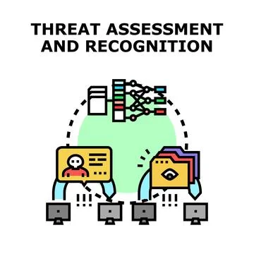 Cyber threat assessment and recognition processing data Stock Illustration