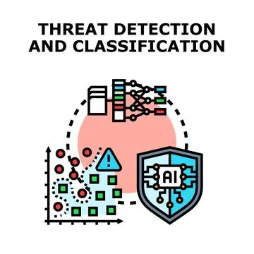 Cyber threat detection and classification using artificial intelligence Stock Illustration