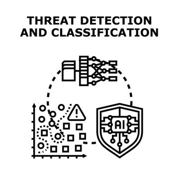Cyber threat detection and classification using artificial intelligence Stock Illustration