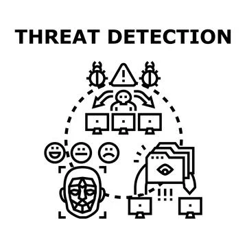 Cyber threat detection and digital security monitoring Ilustración de archivo