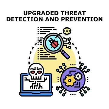 Cyber threat detection prevention system security application Stock Illustration