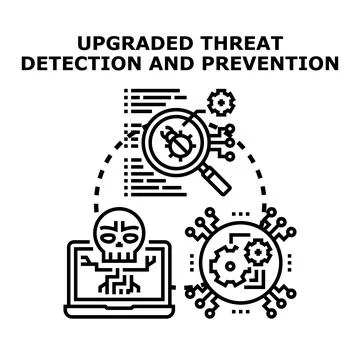 Cyber threat detection prevention system security application Stockillustratie