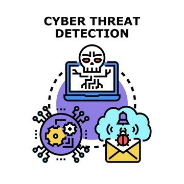 Cyber threat detection system finding digital vulnerabilities Stock Illustration