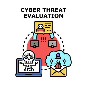 Cyber threat evaluation protecting network system security 스톡 일러스트