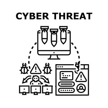 Cyber threat hacking data and online privacy Stock Illustration