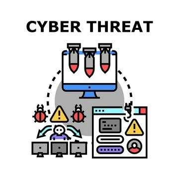 Cyber threat hacking data and online privacy Illustrazione stock