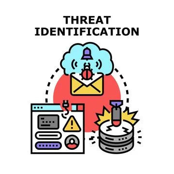 Cyber threat identification protecting digital data and network systems Stock Illustration