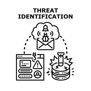 Cyber threat identification protecting digital data and network systems Stock Illustration