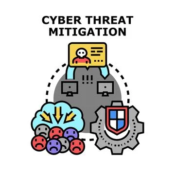 Cyber threat mitigation concept safeguarding user data security Illustrazione stock