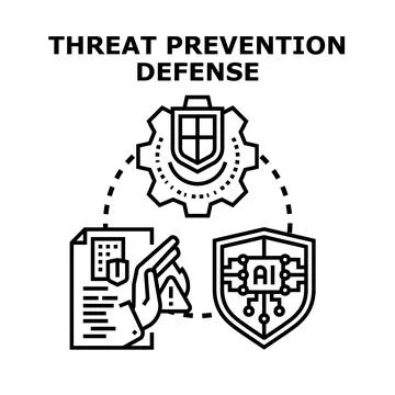 Cyber threat prevention and intelligence defense concept 库存插图
