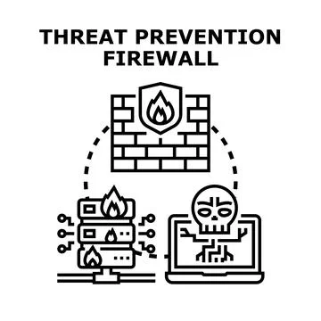 Cyber threat prevention protecting data and networks 库存插图
