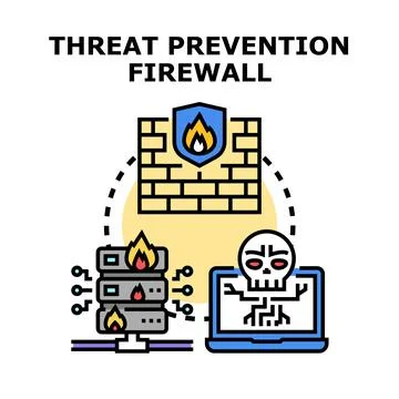 Cyber threat prevention protecting data and networks Stock Illustration