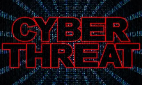 Cyber threat text on hex code illustration Stock Illustration