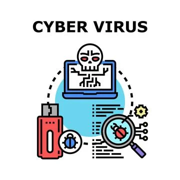 Cyber threat vector malware scanning concept Stock Illustration
