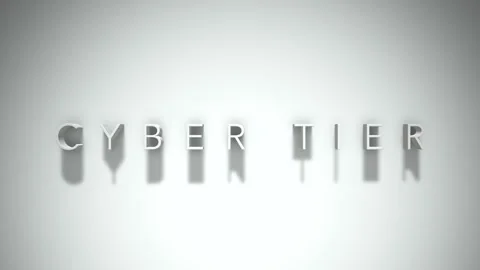 Cyber tier 3D title animation with shadows on a white background 動画素材 297457570
