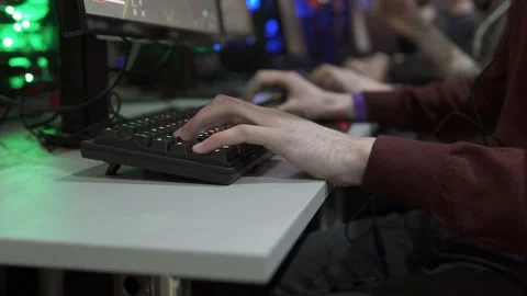 Cyber tournament on computer games of the young generation Stock Footage 122583890