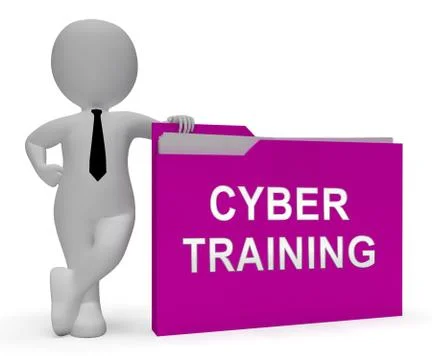 Cyber Training Virtual Web Class 3d Rendering Stock Illustration