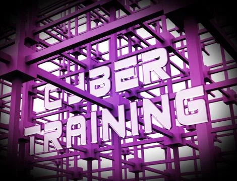 Cyber Training Virtual Web Class 3d Rendering Stockillustratie