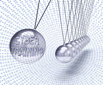 Cyber Training Virtual Web Class 3d Rendering Illustrazione stock