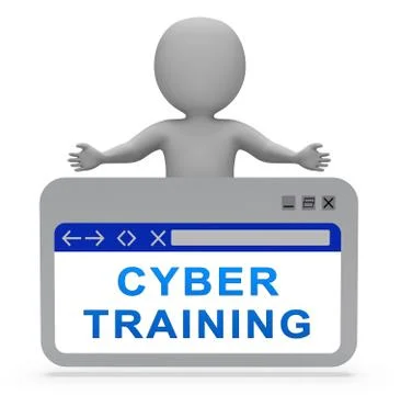 Cyber Training Virtual Web Class 3d Rendering 스톡 일러스트