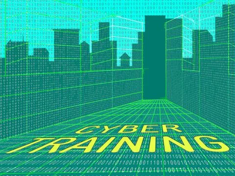 Cyber Training Virtual Web Class 3d Illustration Illustrazione stock