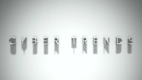 Cyber trends 3D title animation with shadows on a white background Stock Footage 297856252
