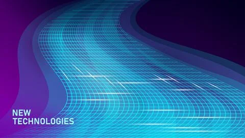 Cyber tunnel time jump sci-fi concept. 3D speed movement mesh grid digital cyber Illustrazione stock