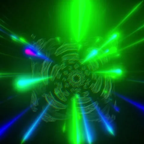 Cyber Tunnel VJ Loop - Neon Light Streaks Abstract Background Stock Footage 335760910