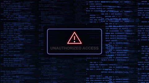 Cyber Unauthorized Access Alert Stock Footage 347932352