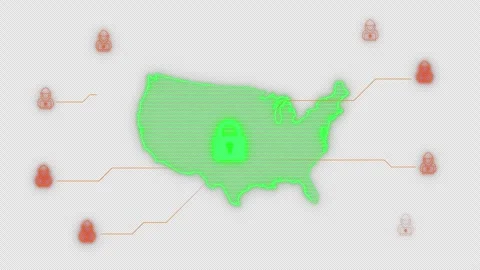 Cyber Usa Hacker Attack From Outside Transparent Stock Footage 317653875