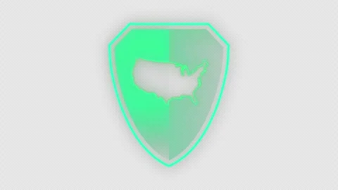 Cyber Usa Map Green Shield Reveal Transparent Stock Footage 317654165