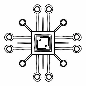 Cyber Virtual Modern Technology Stock Illustration