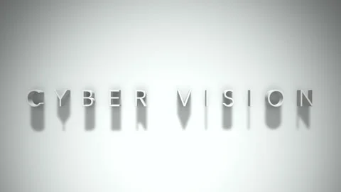 Cyber vision 3D title animation white text on a white background Stock Footage 299823700