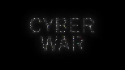 CYBER WAR glitch notification, Stock Footage 283970560