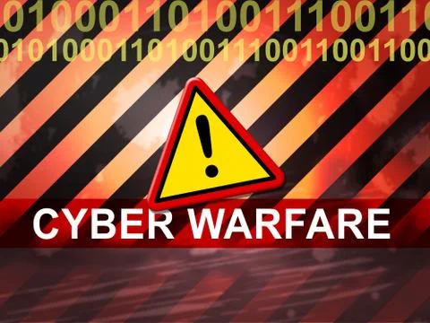 Cyber Warfare Hacking Attack Threat 2d Illustration Stock Illustration