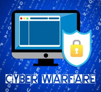 Cyber Warfare Hacking Attack Threat 2d Illustration 스톡 일러스트